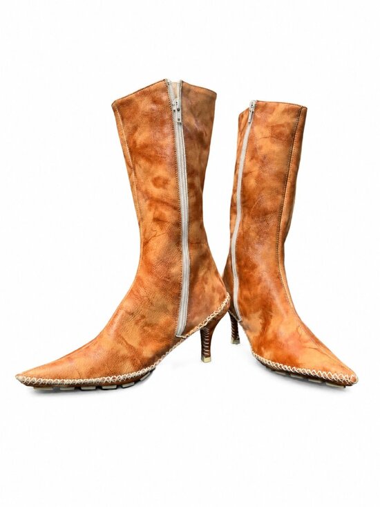 Paloma Barcelo Shoes - RARE Paloma Barcelo Tan Mid-Calf Leather Boots. NEVER WORN Size 7